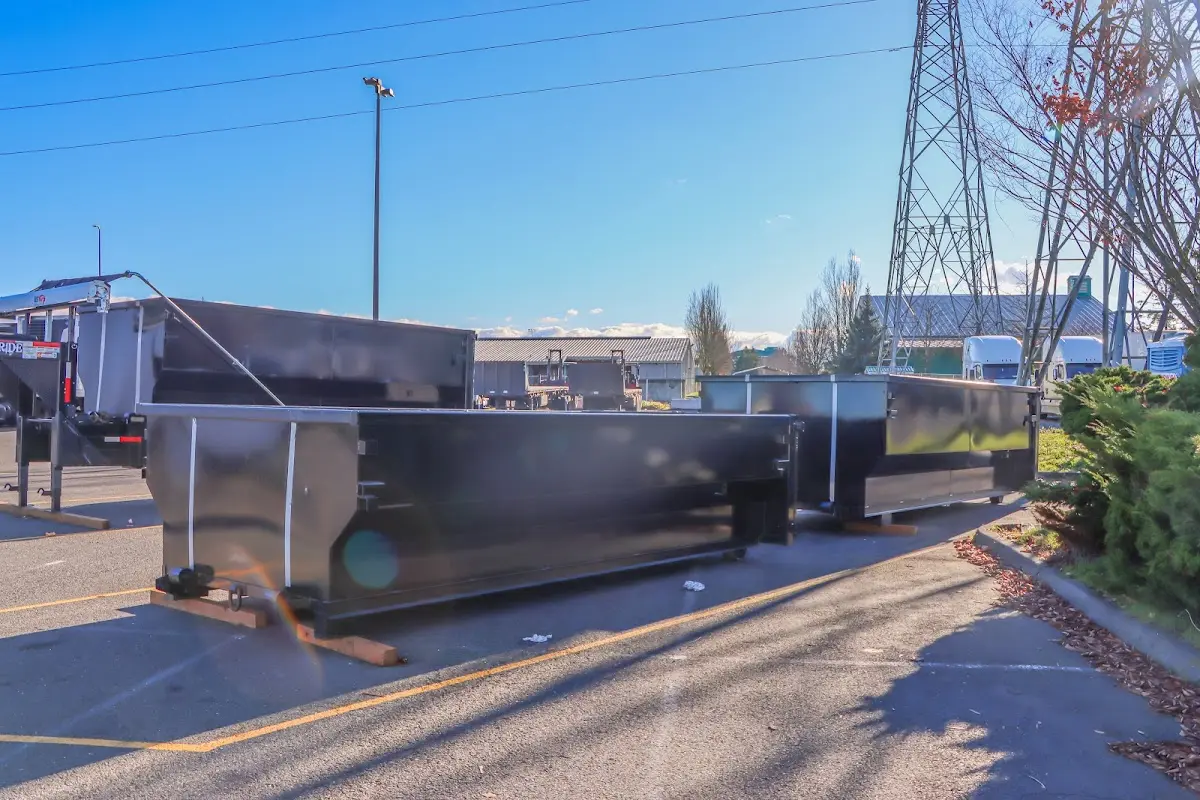 Roll-off dumpster ready for waste disposal at job site for 10 Yard Dumpster Rental in Maryville